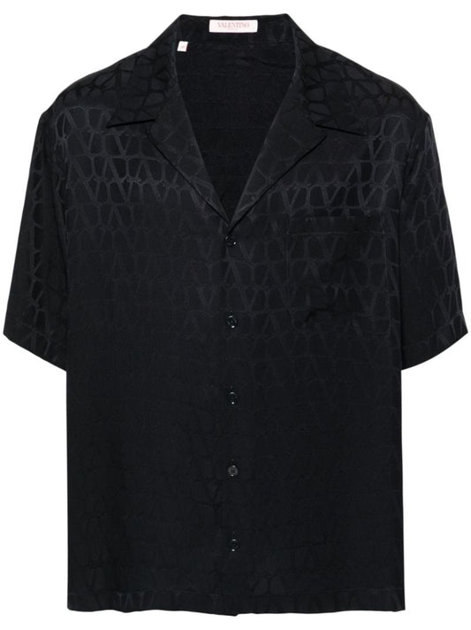 Black Toile Iconographe-print Silk Shirt
