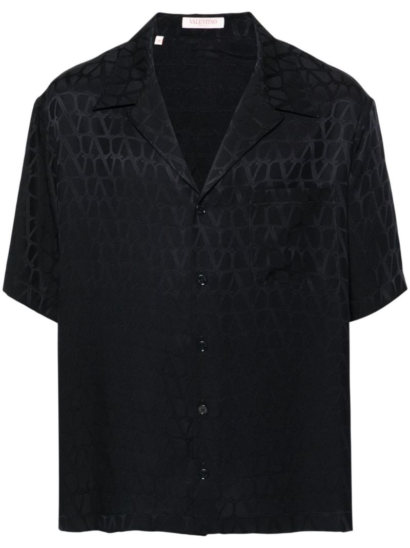 Black Toile Iconographe-print Silk Shirt