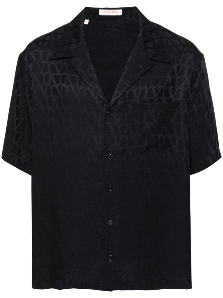 Black Toile Iconographe-print Silk Shirt