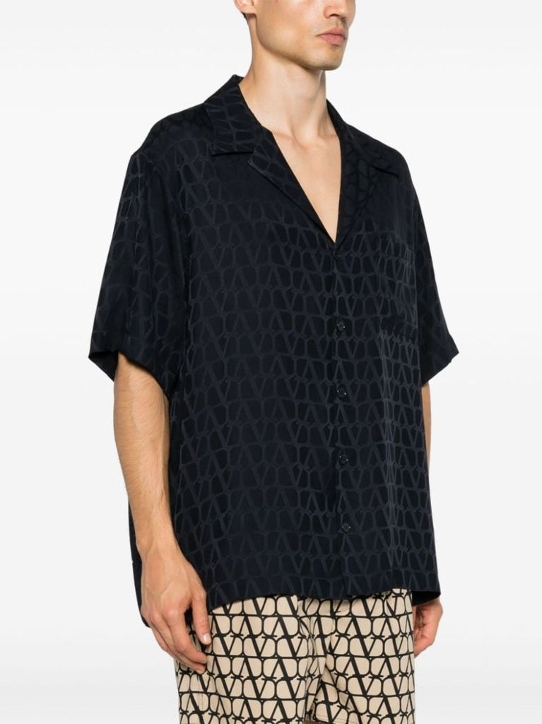 Black Toile Iconographe-print Silk Shirt