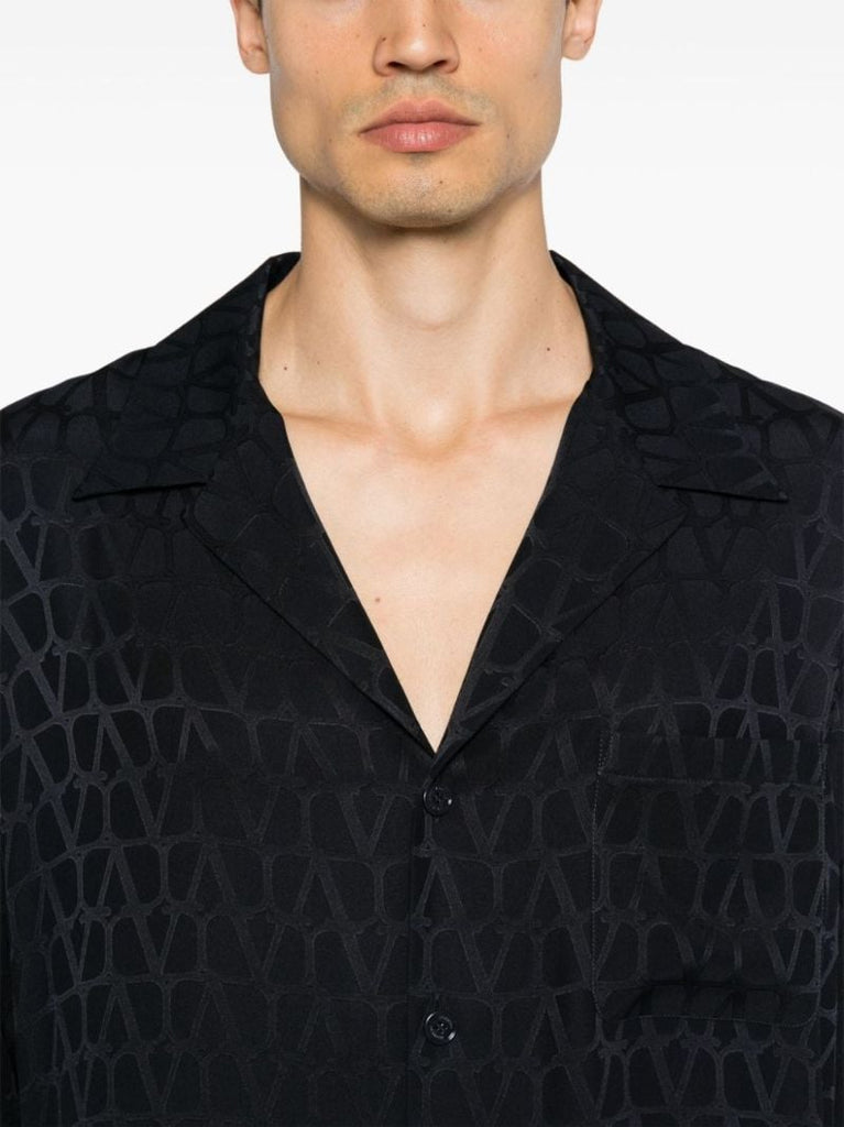 Black Toile Iconographe-print Silk Shirt