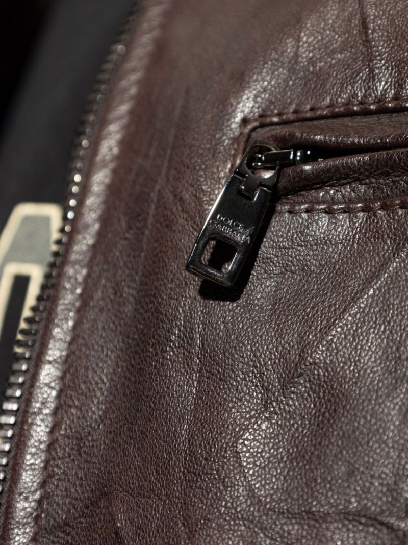 Crinkled Leather Jacket