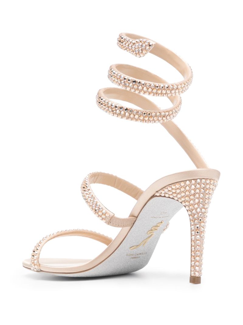 Neutral Cleo 90 Satin Sandals