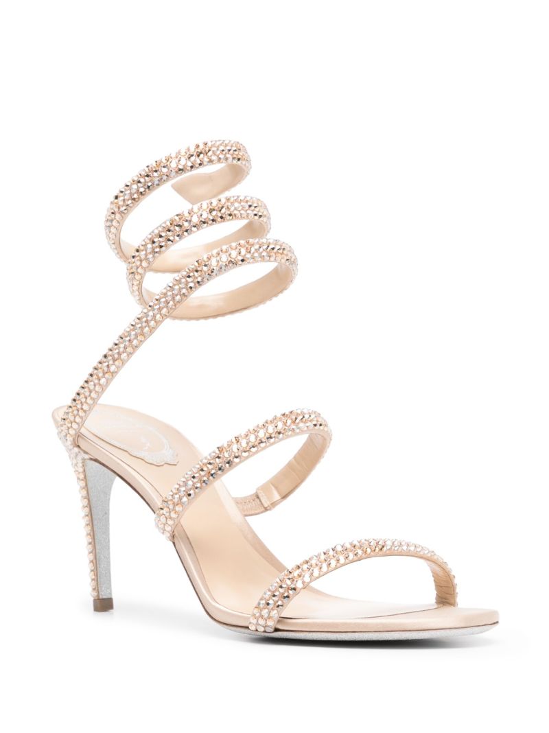 Neutral Cleo 90 Satin Sandals