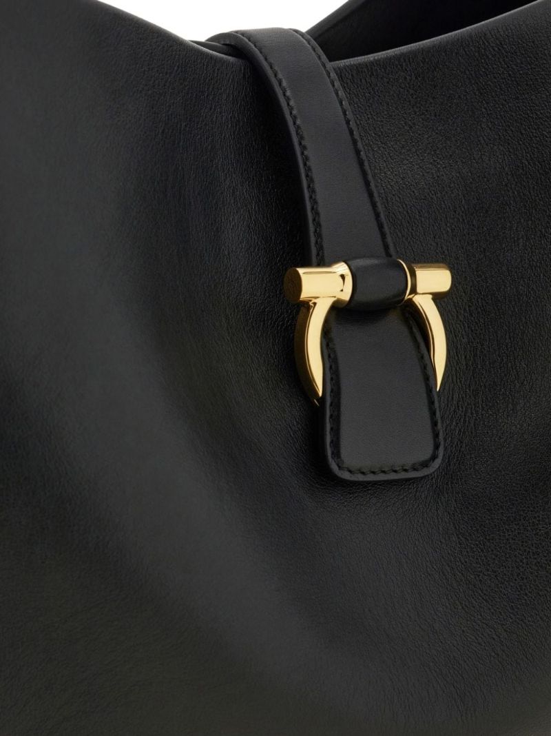 Medium Gancini Leather Tote Bag