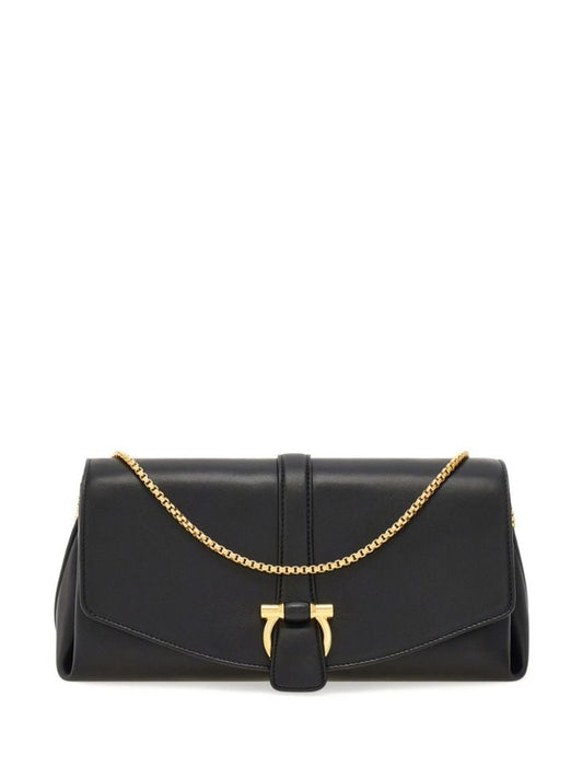 Medium Gancini Leather Shoulder Bag