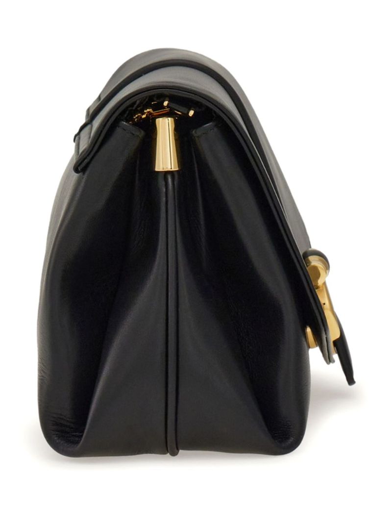 Medium Gancini Leather Shoulder Bag