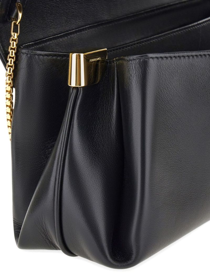Medium Gancini Leather Shoulder Bag