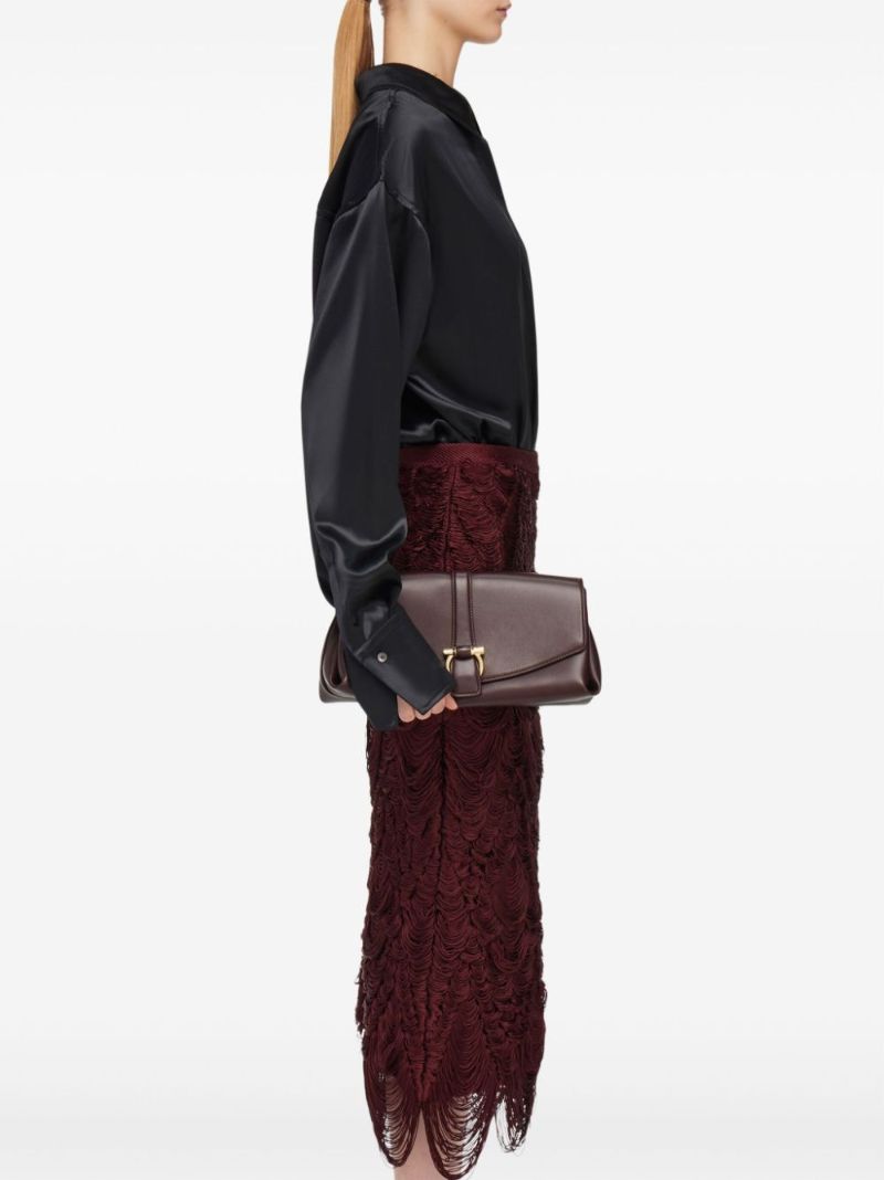 Medium Gancini Leather Shoulder Bag