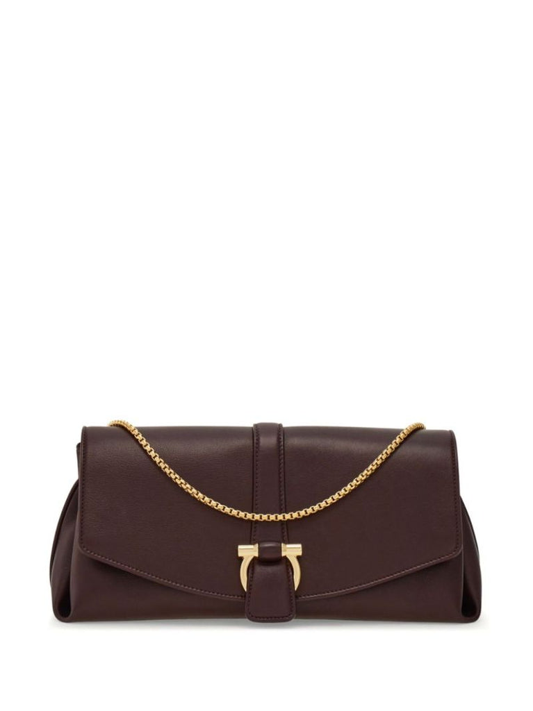 Medium Gancini Leather Shoulder Bag