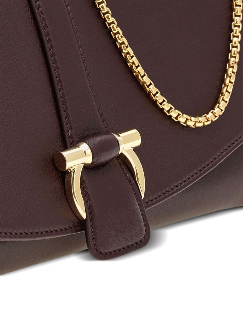 Medium Gancini Leather Shoulder Bag