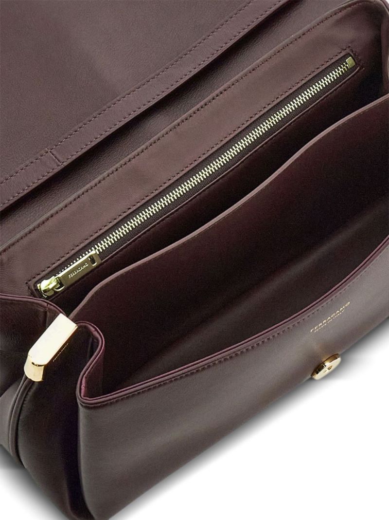 Medium Gancini Leather Shoulder Bag