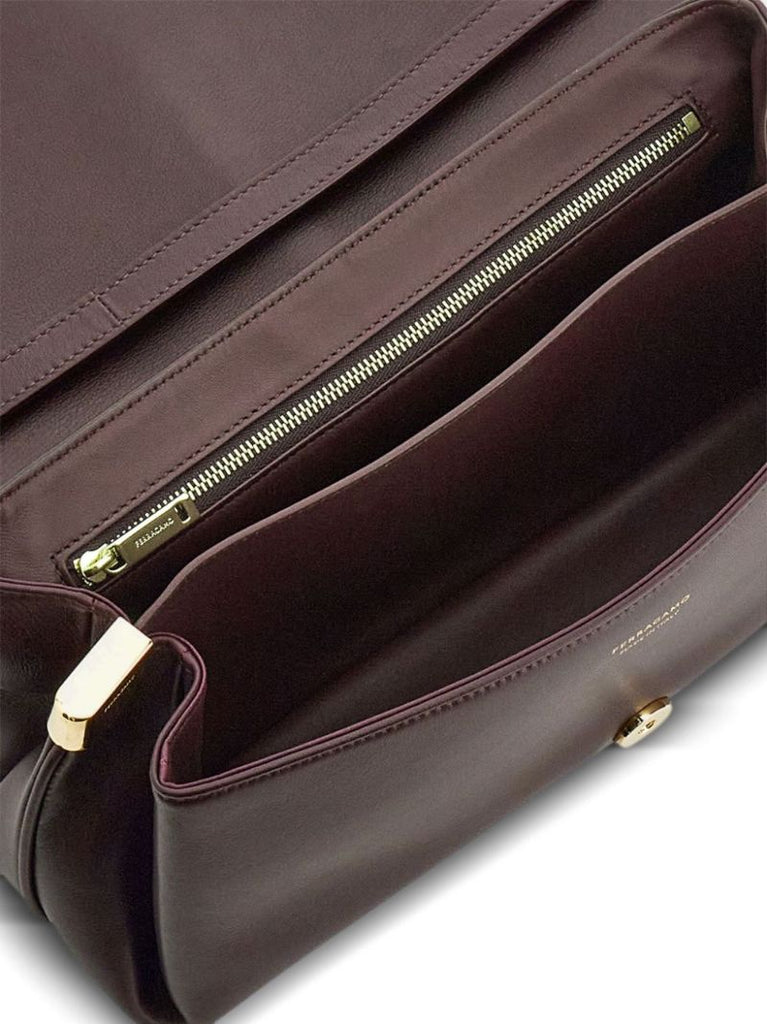 Medium Gancini Leather Shoulder Bag