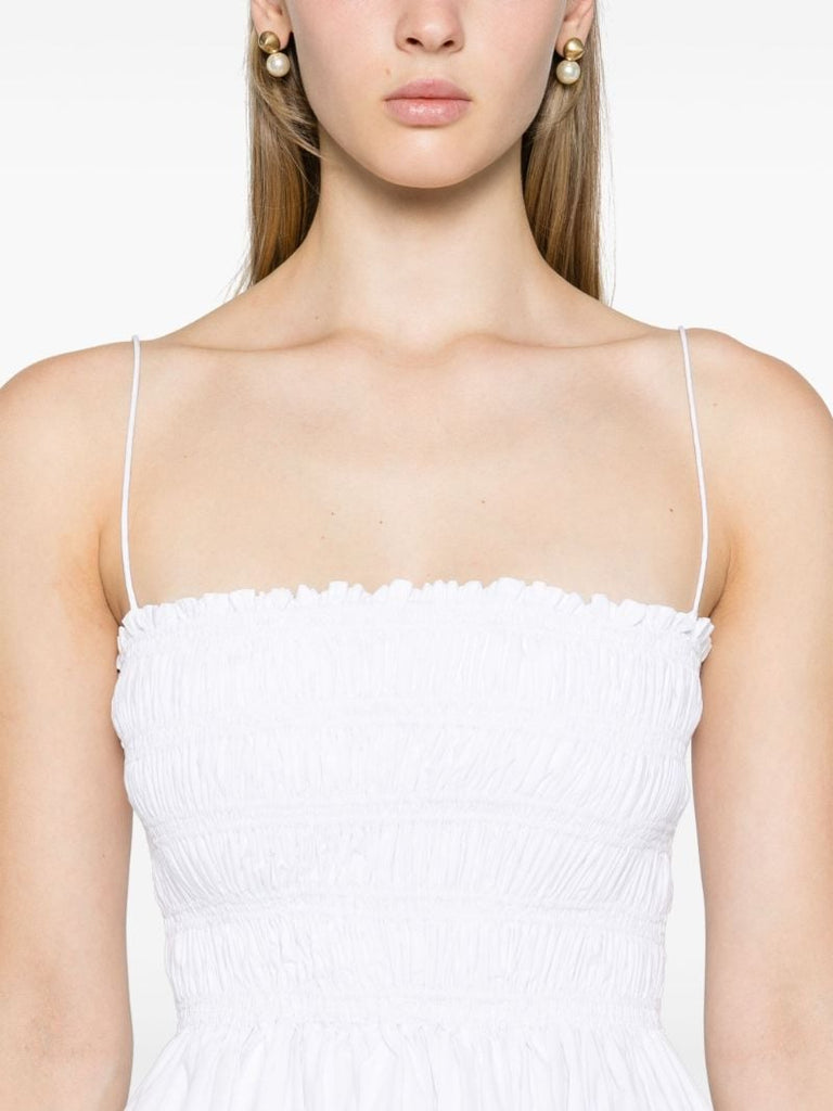 White Smocked Organic Cotton Dress