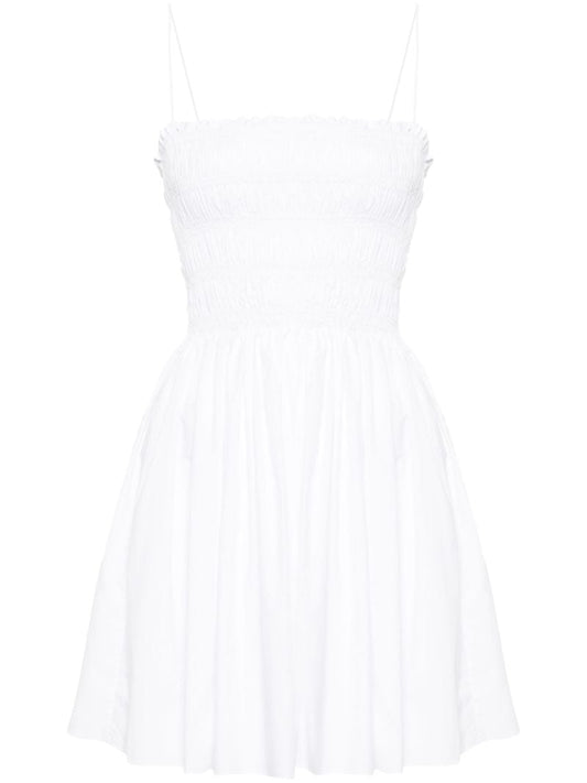 White Smocked Organic Cotton Dress