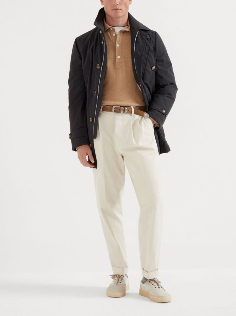 Neutral Cashmere Polo Shirt