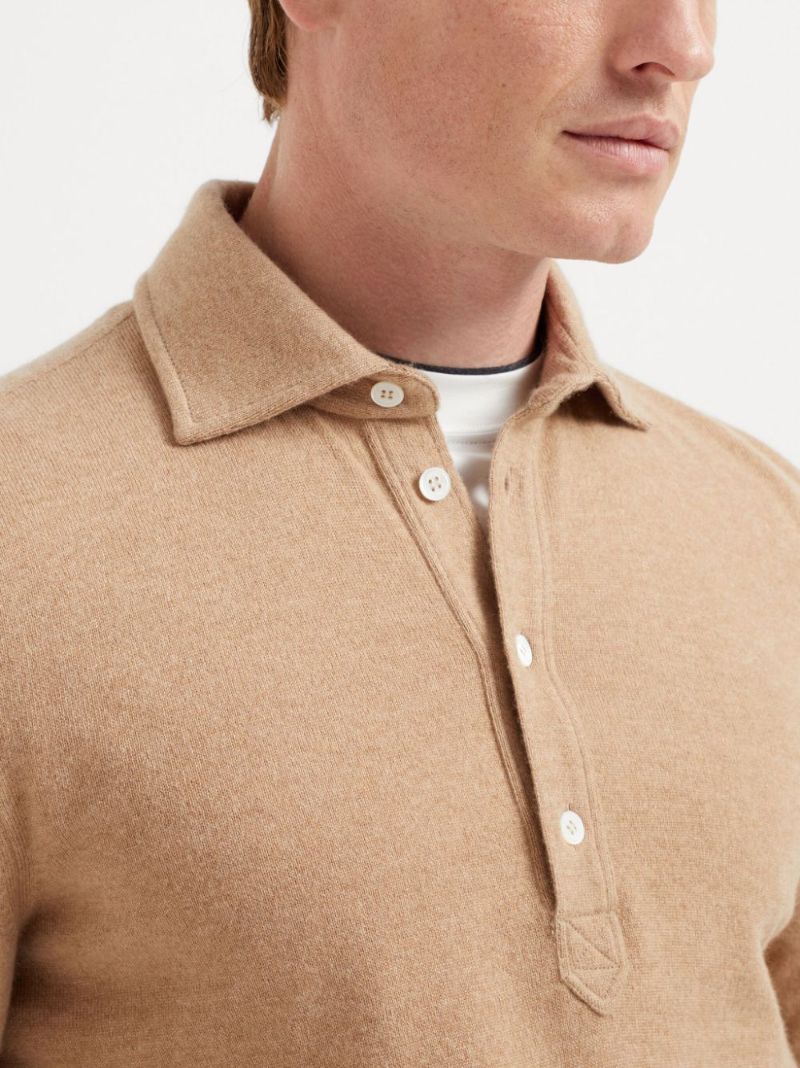 Neutral Cashmere Polo Shirt