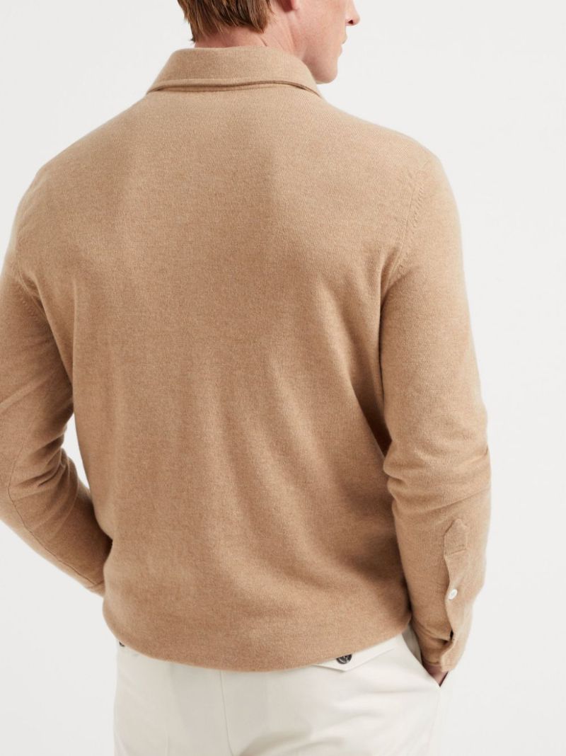 Neutral Cashmere Polo Shirt