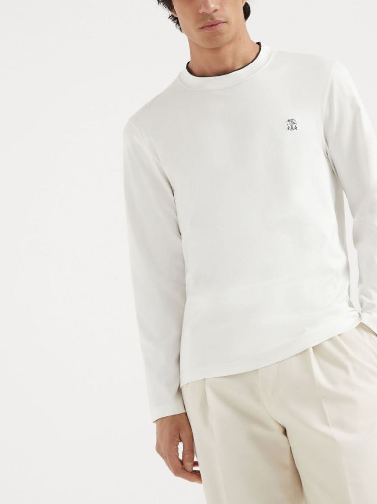 Logo-embroidered T-shirt