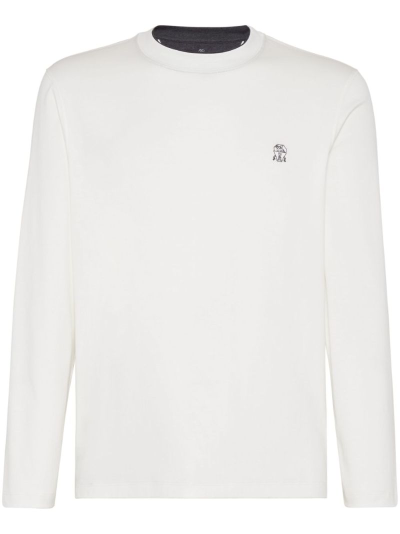 Logo-embroidered T-shirt