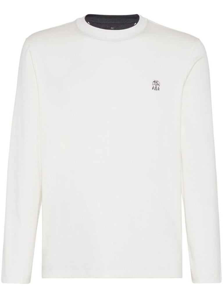 Logo-embroidered T-shirt