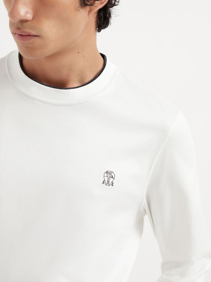 Logo-embroidered T-shirt