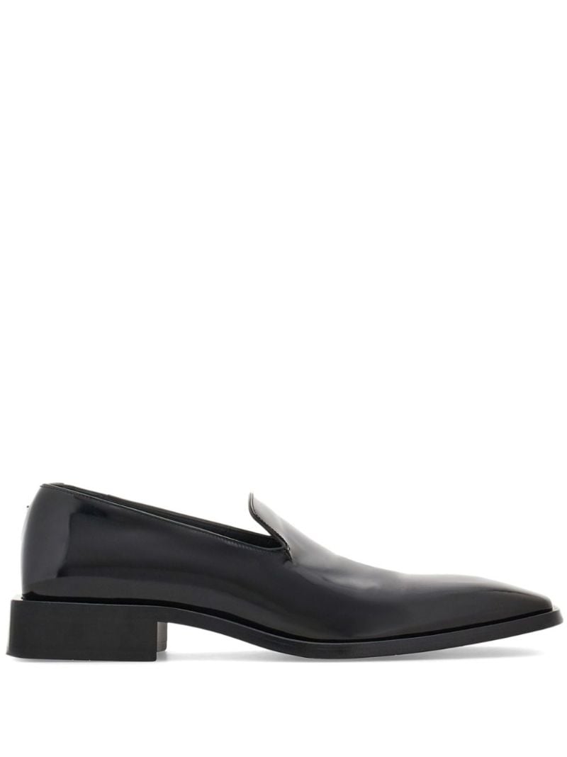 Leather Square-toe Loafers