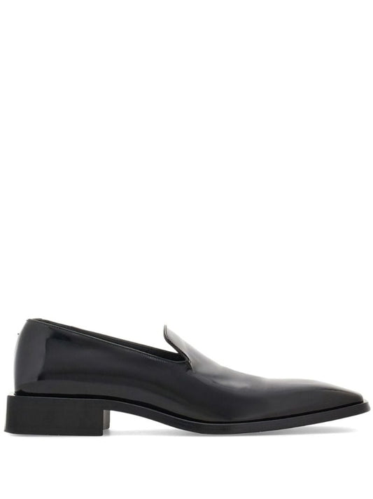 Leather Square-toe Loafers