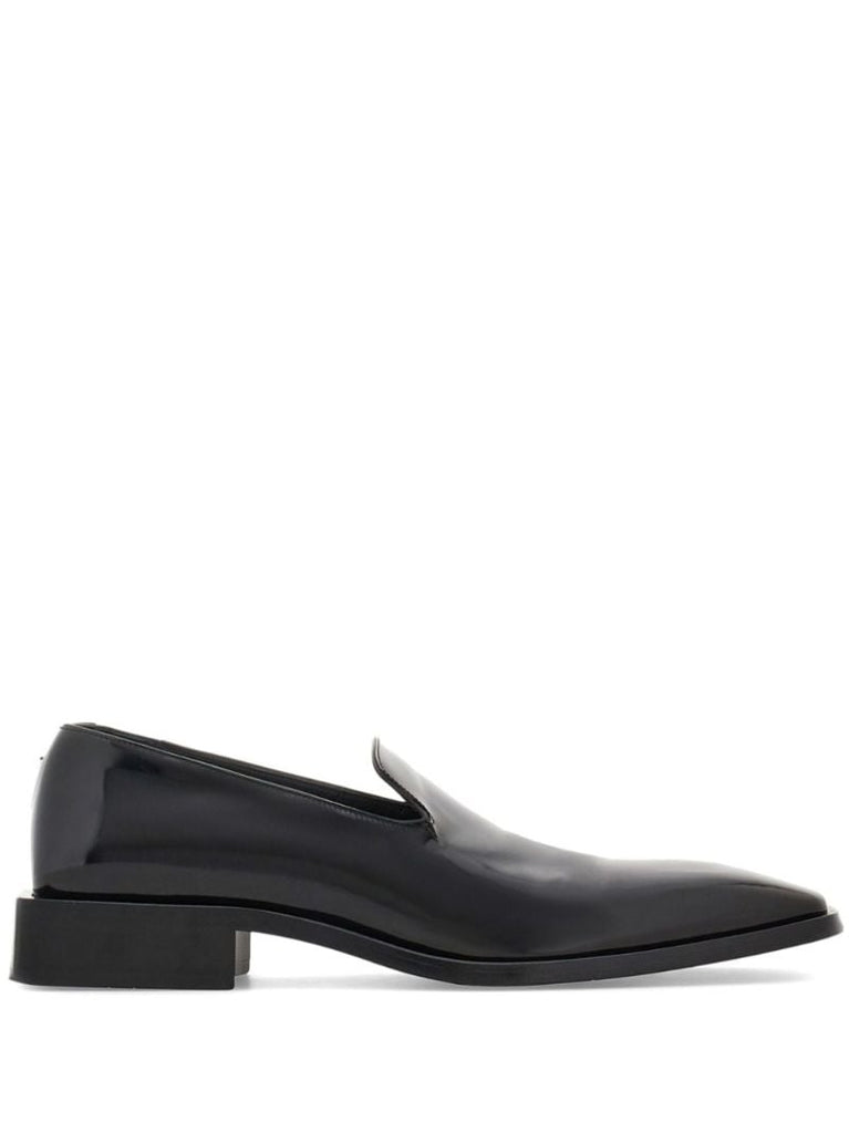 Leather Square-toe Loafers