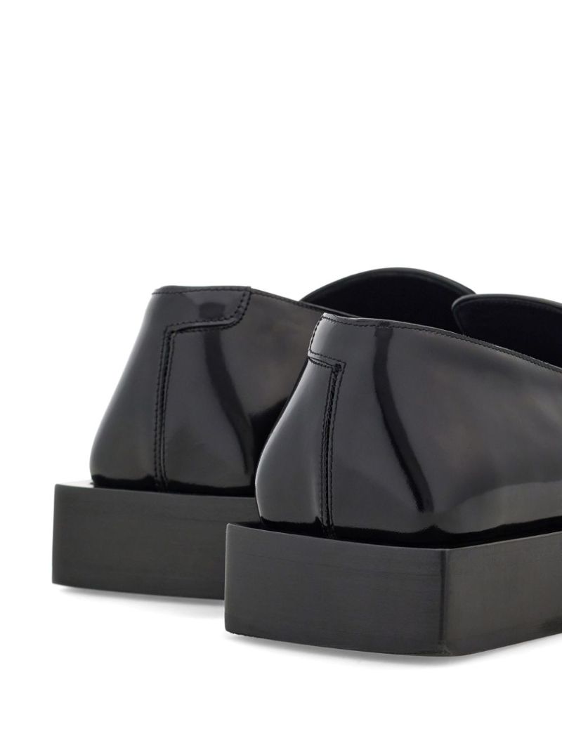 Leather Square-toe Loafers