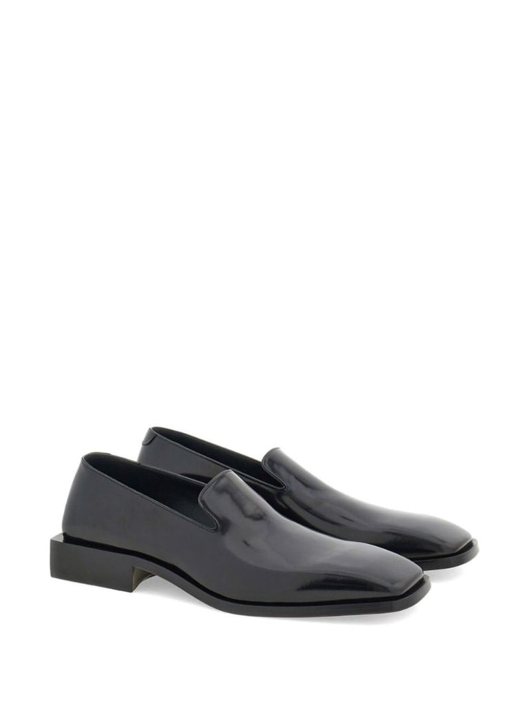 Leather Square-toe Loafers