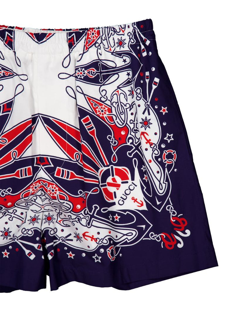 Multicolour Bandana-print Cotton Shorts
