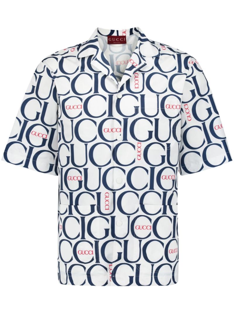 White Maxi Logo-print Cotton Shirt