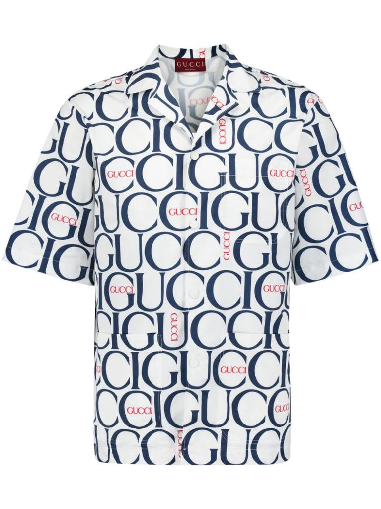 White Maxi Logo-print Cotton Shirt