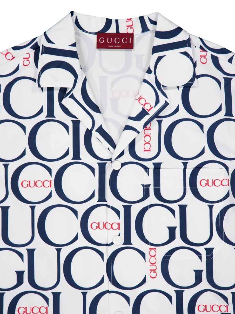White Maxi Logo-print Cotton Shirt