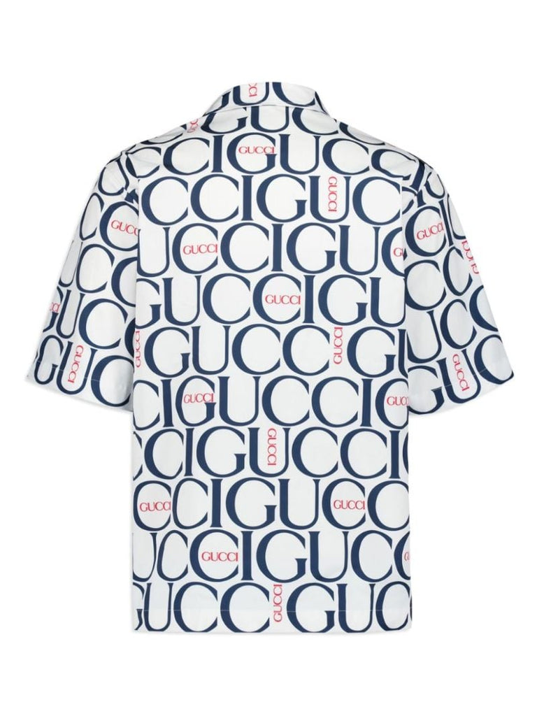 White Maxi Logo-print Cotton Shirt