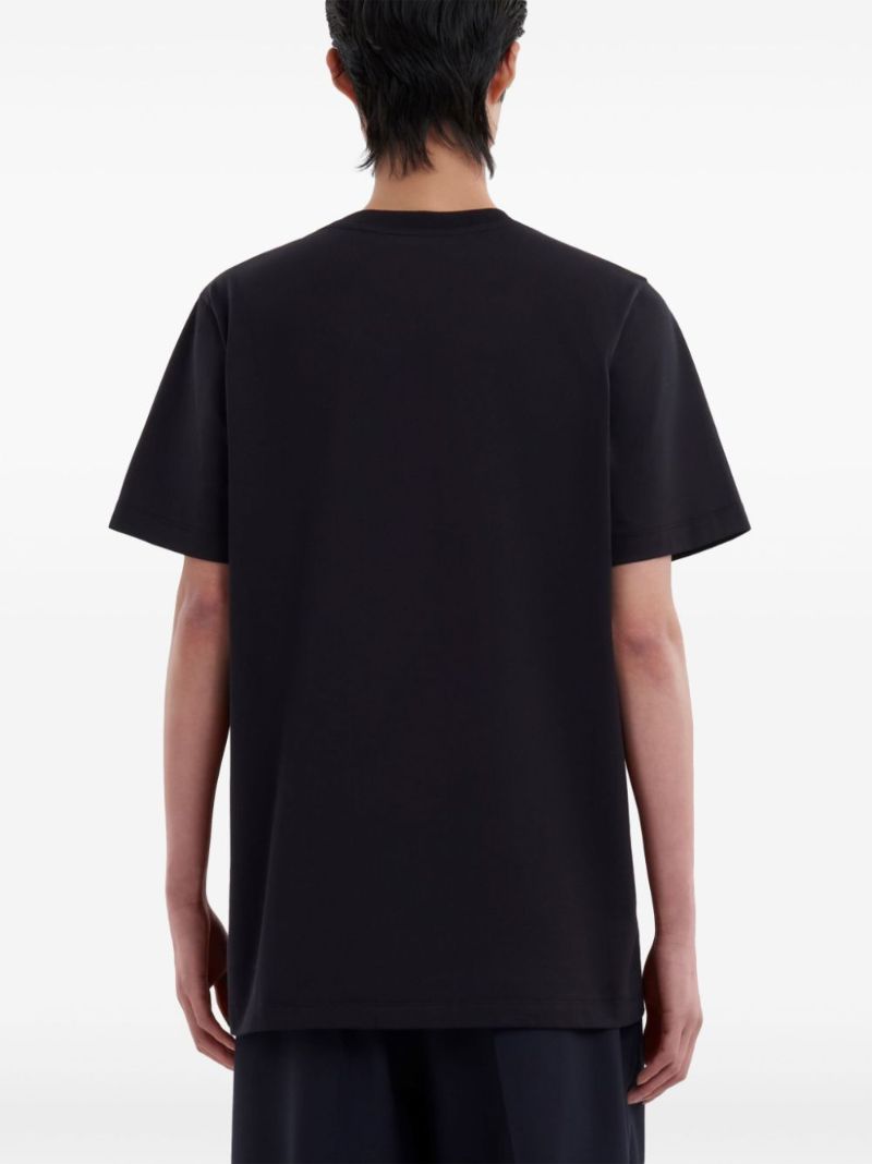 Black Logo Patch Cotton T-shirt