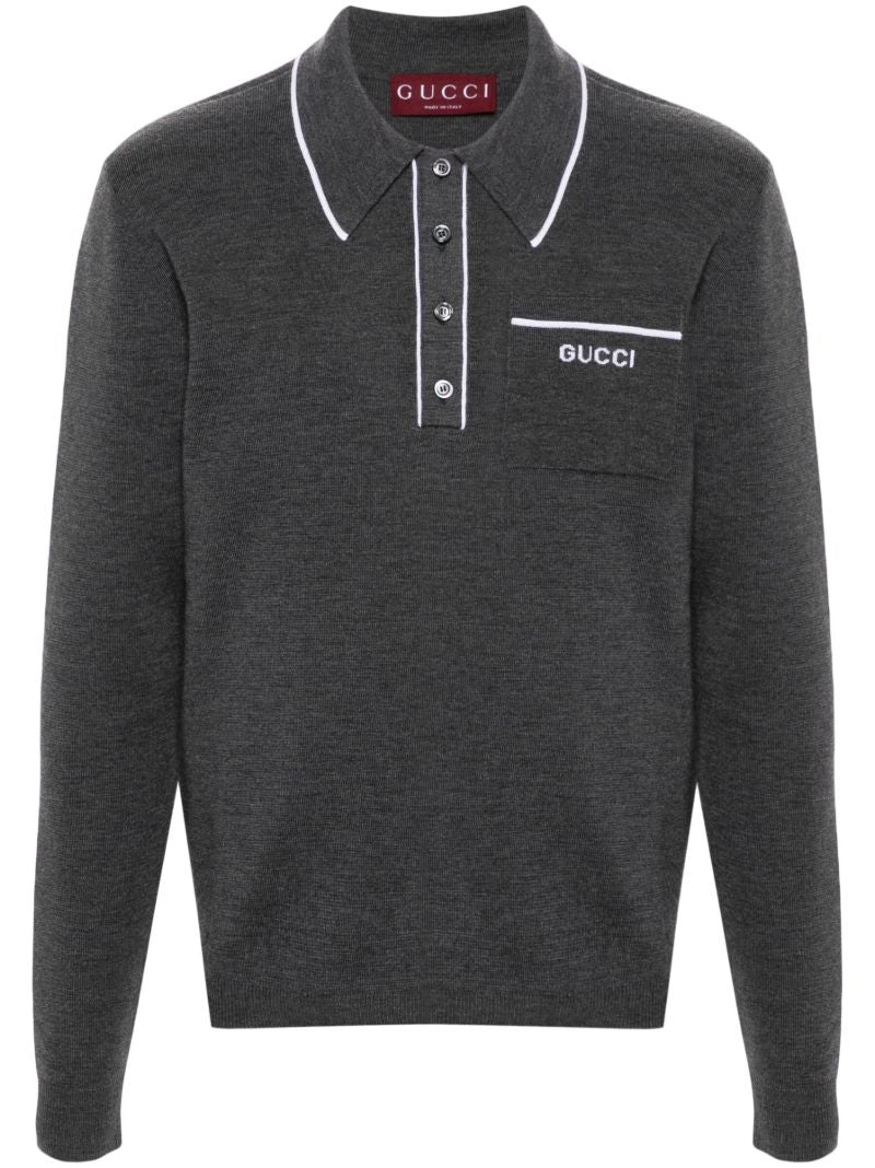 Knit Wool Polo Shirt
