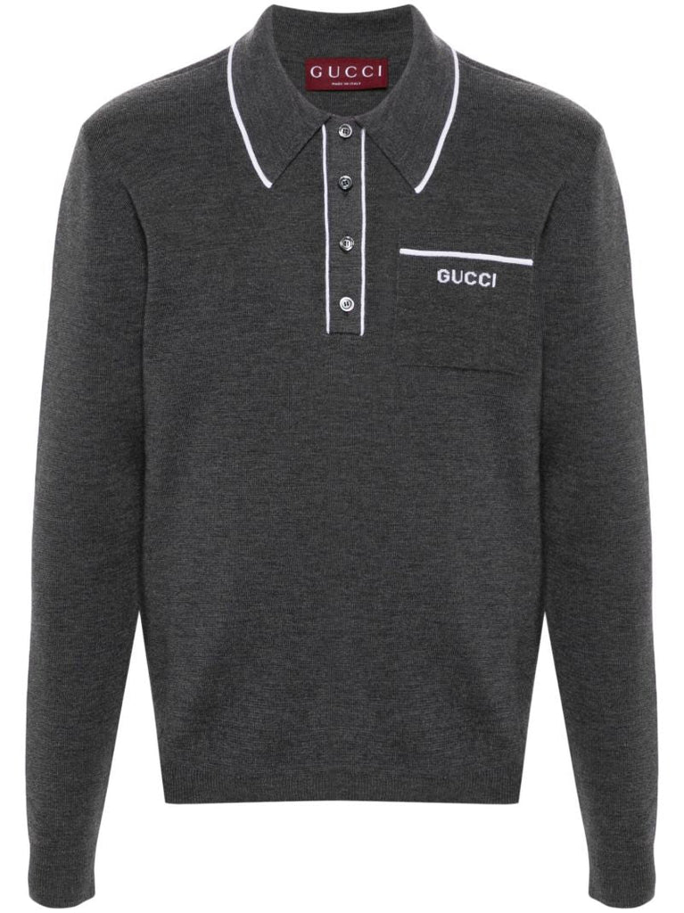 Knit Wool Polo Shirt