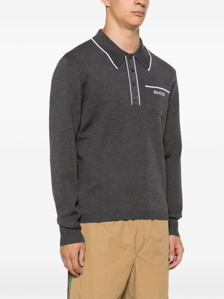 Knit Wool Polo Shirt