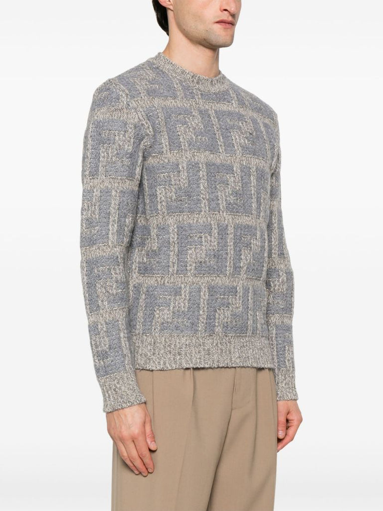 Grey Ff-pattern Sweater