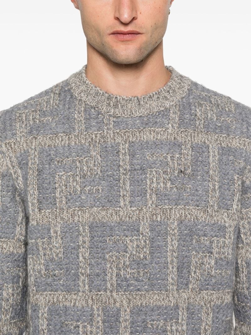 Grey Ff-pattern Sweater