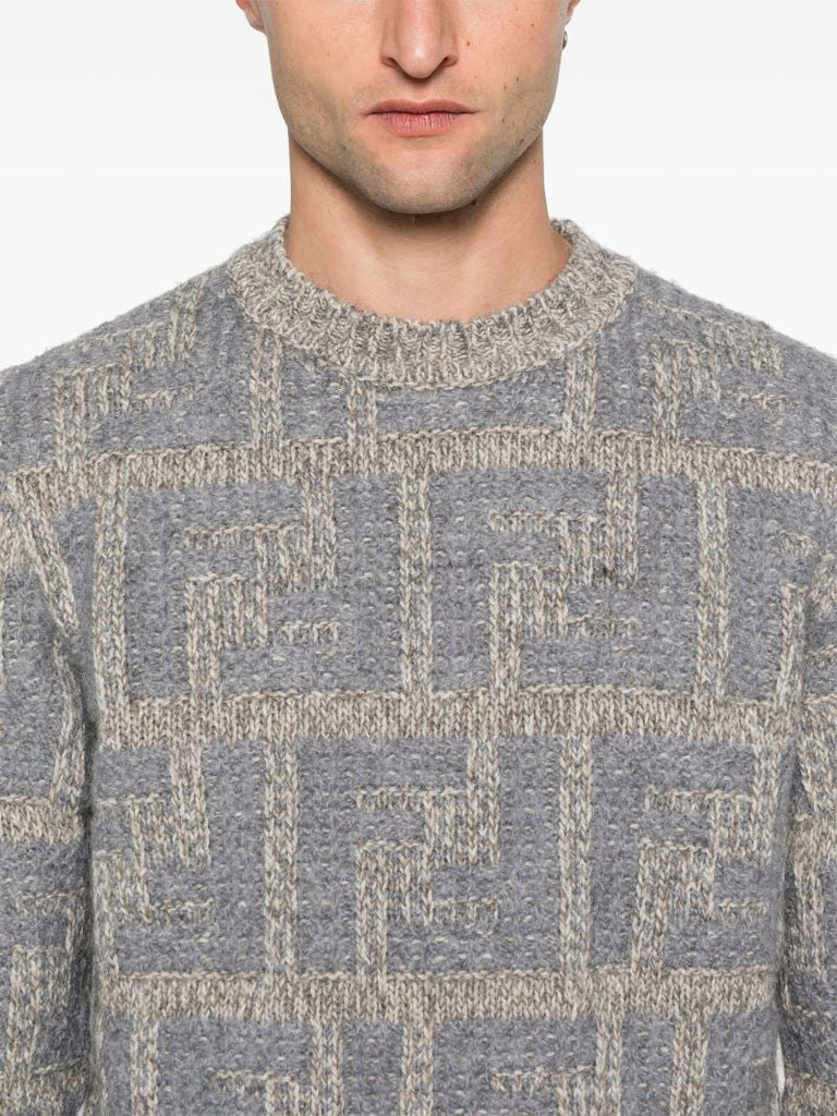 Grey Ff-pattern Sweater