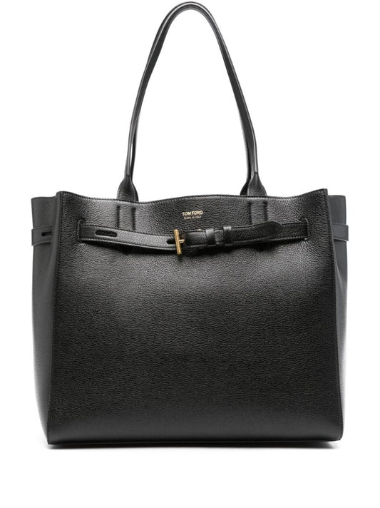 Black Audrey Medium Leather Tote Bag
