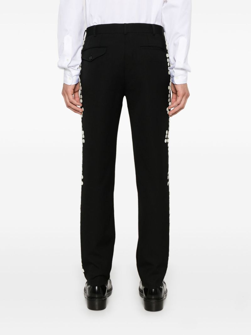 Black Button-embellished Trousers