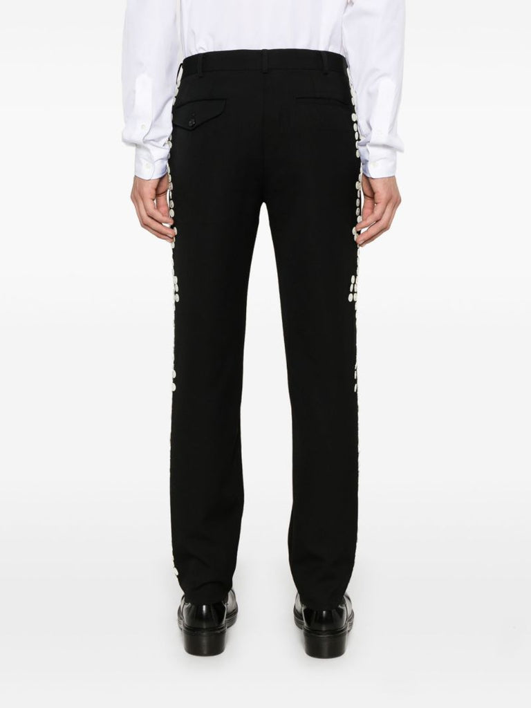 Black Button-embellished Trousers