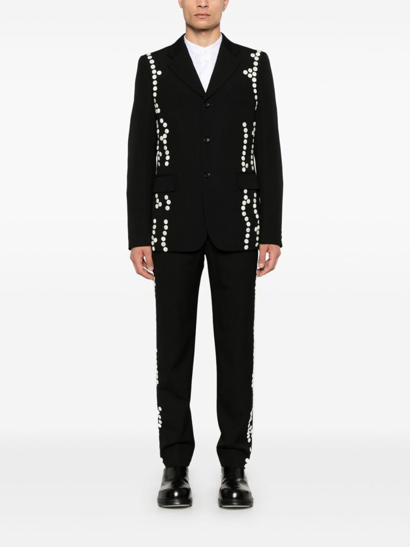 Black Button-embellished Trousers