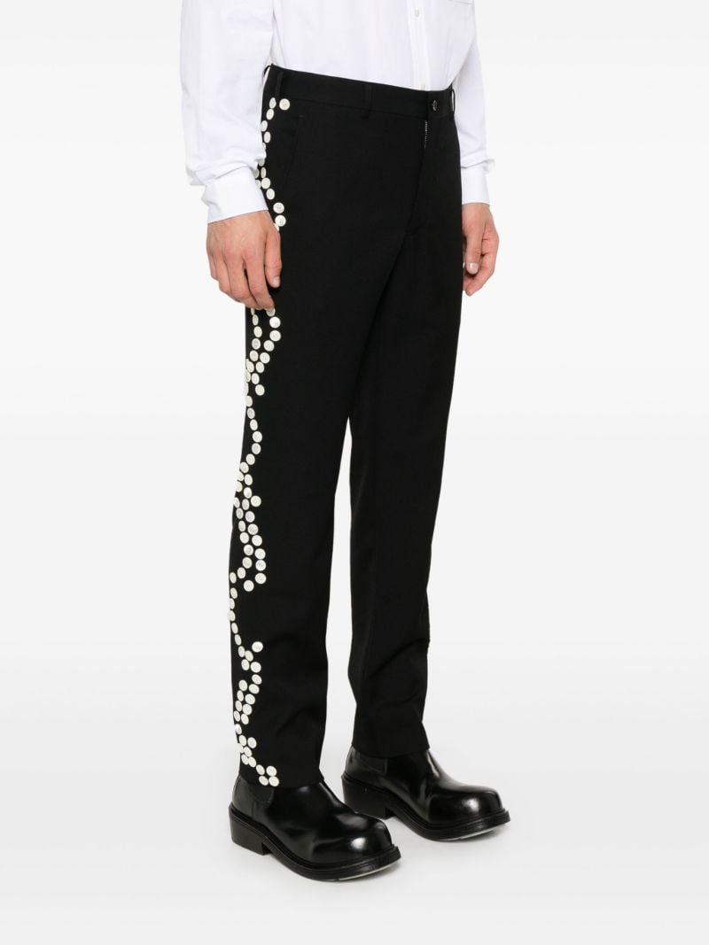 Black Button-embellished Trousers