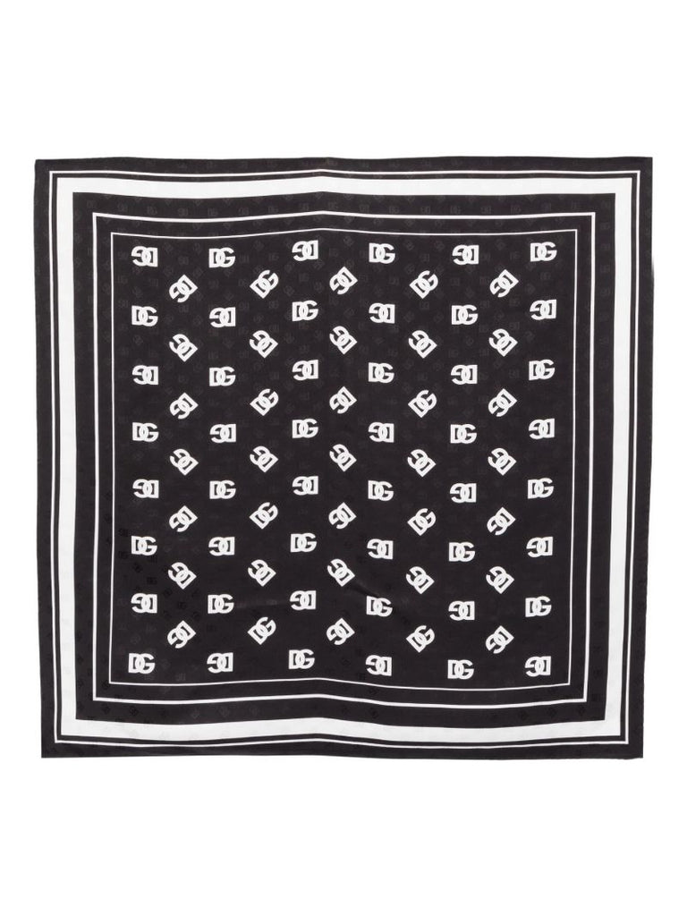 Black Dg Silk Scarf