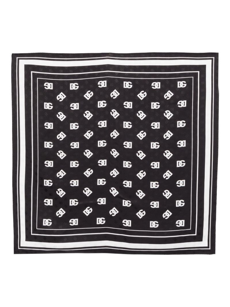 Black Dg Silk Scarf